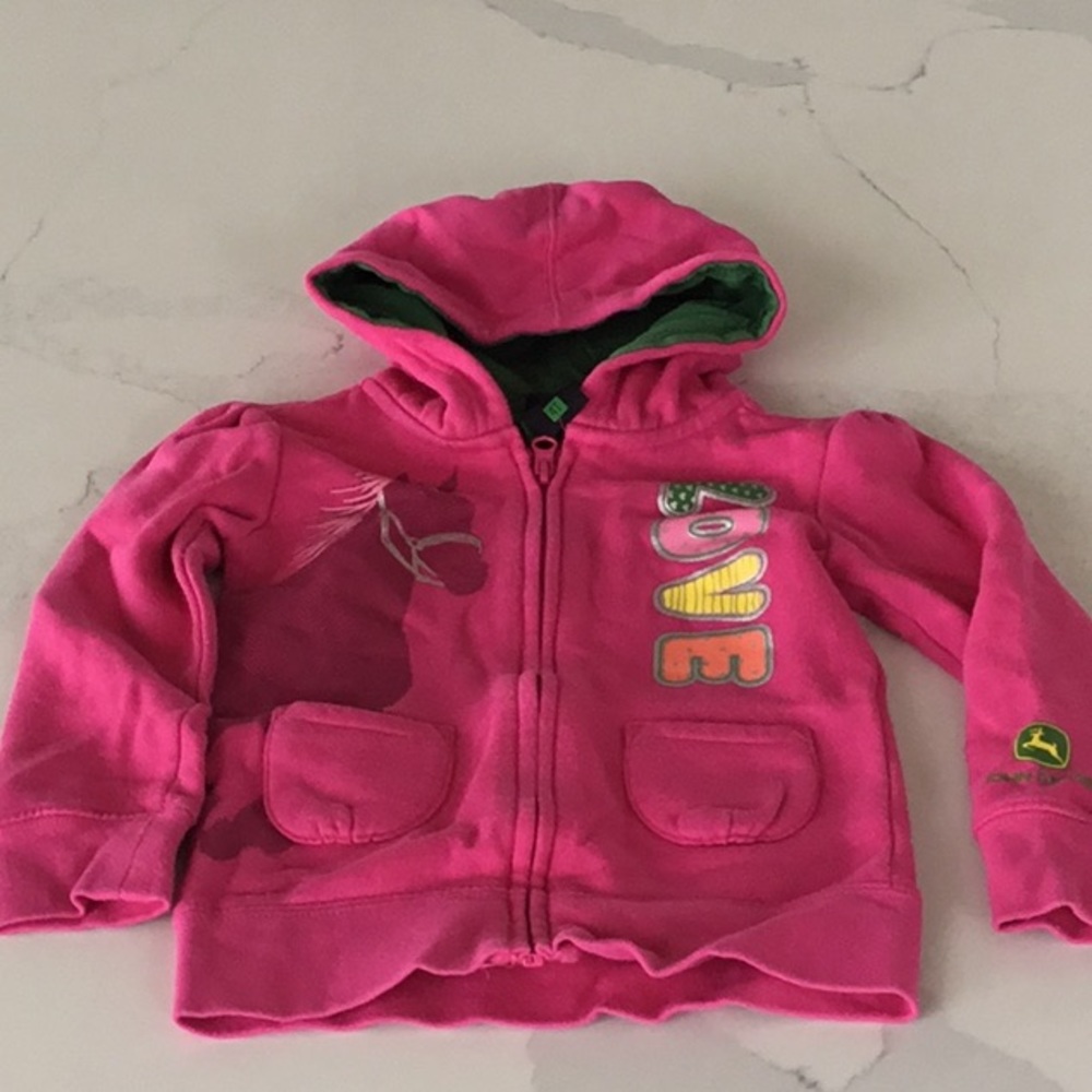 Pink John Deere Hoodie, size 4